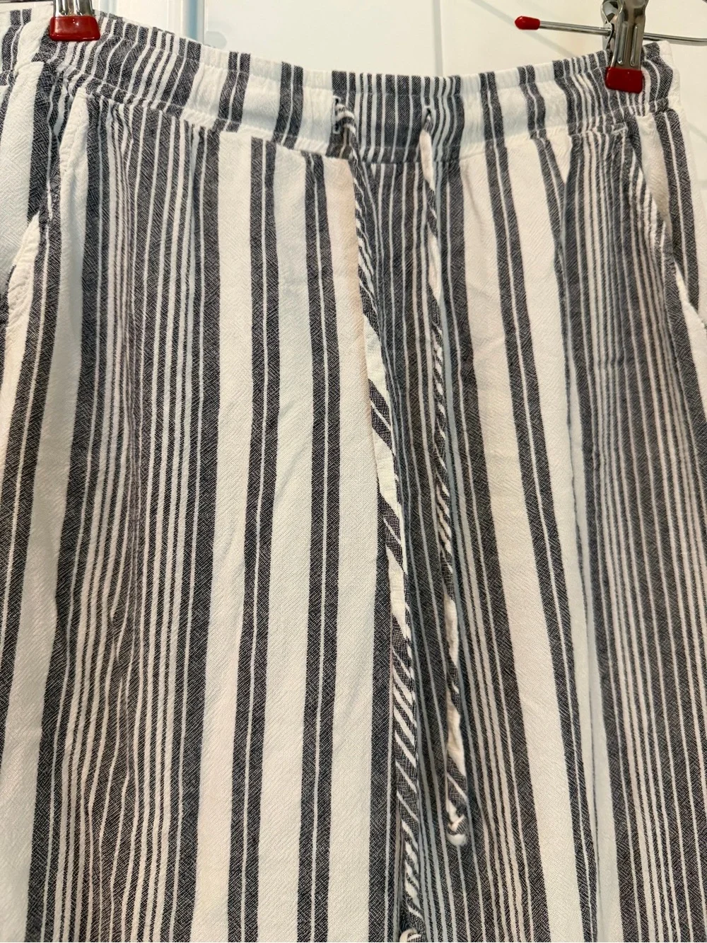 Striped Wide-Leg Drawstring Pants - Picture 3 of 11